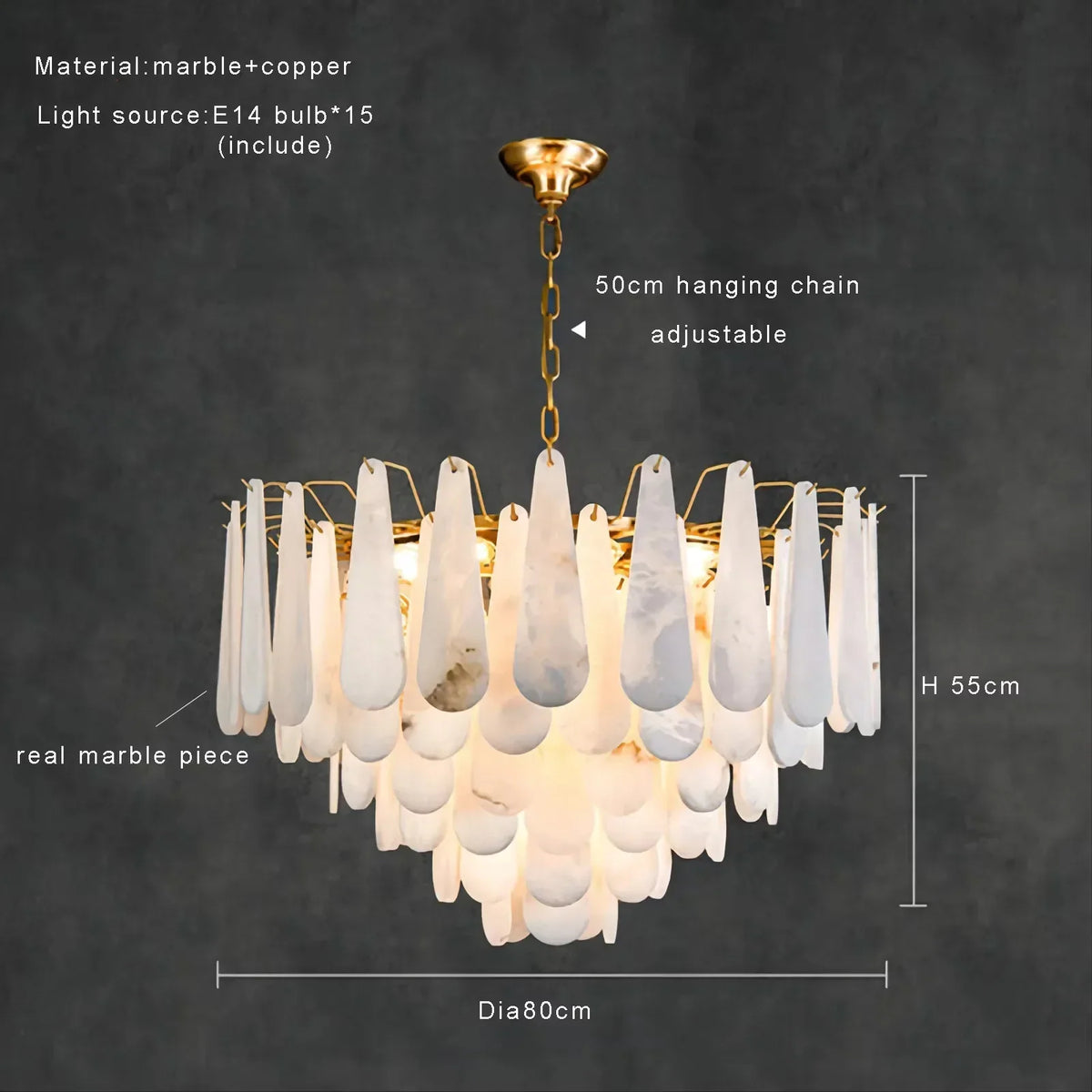 Moonshade Marble Chandelier