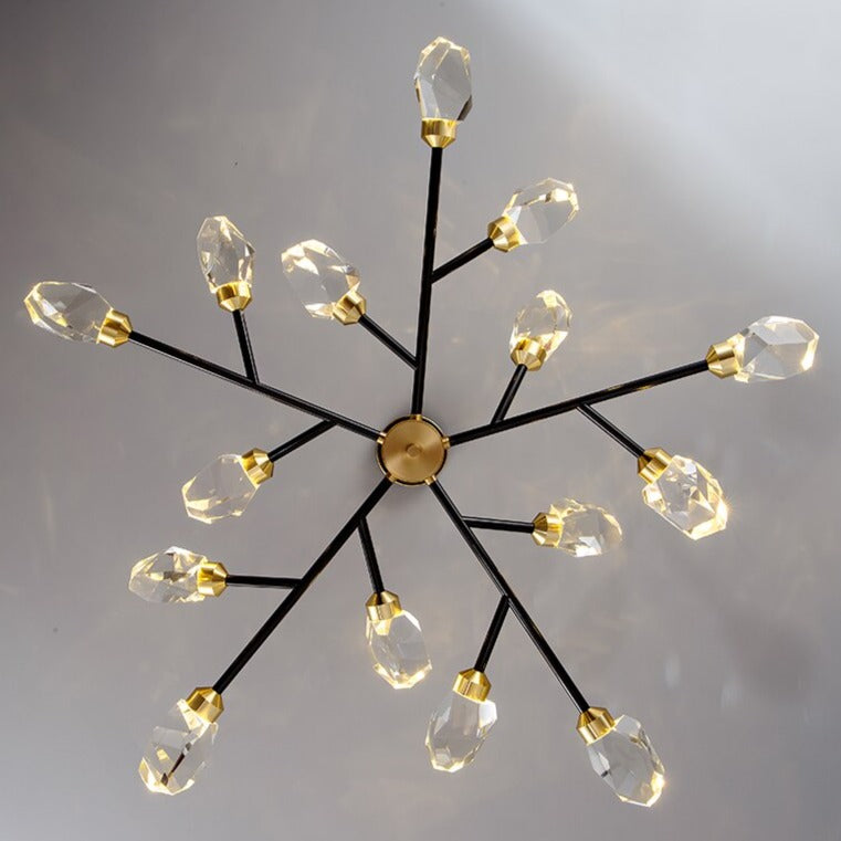 Diamante Crystal Branch Chandelier, Black