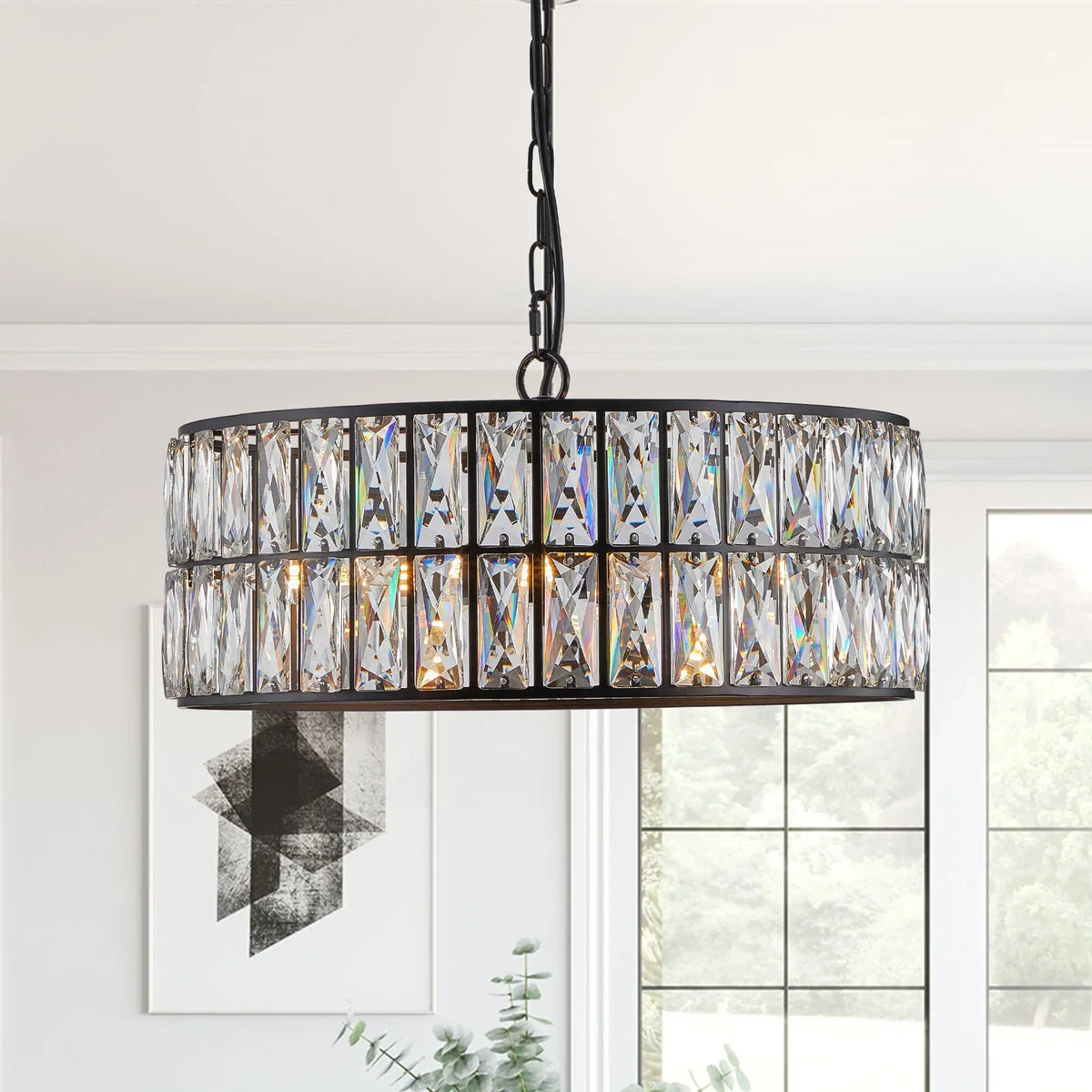 Bacci Crystal Drum Chandelier