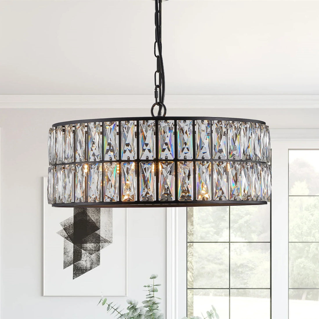 Bacci Crystal Drum Chandelier