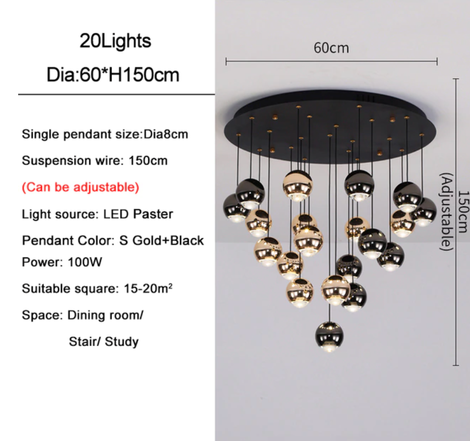 Multi Pendant Modern Foyer Chandelier - view 7