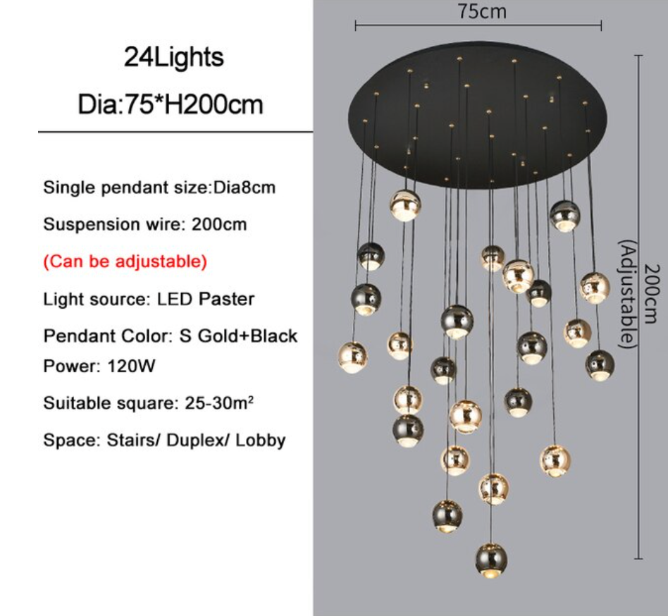 Multi Pendant Modern Foyer Chandelier - view 8