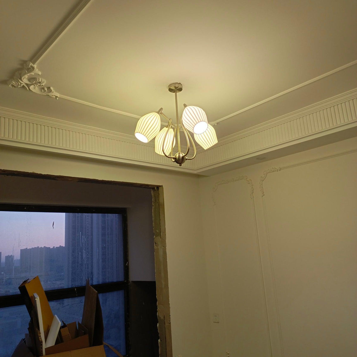 Ceramic Ribbed Chandelier - view 4