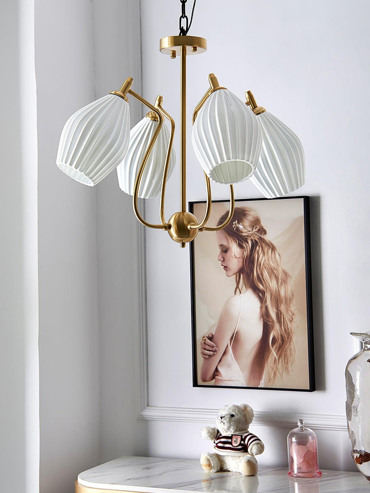 Ceramic Ribbed Chandelier - view 24