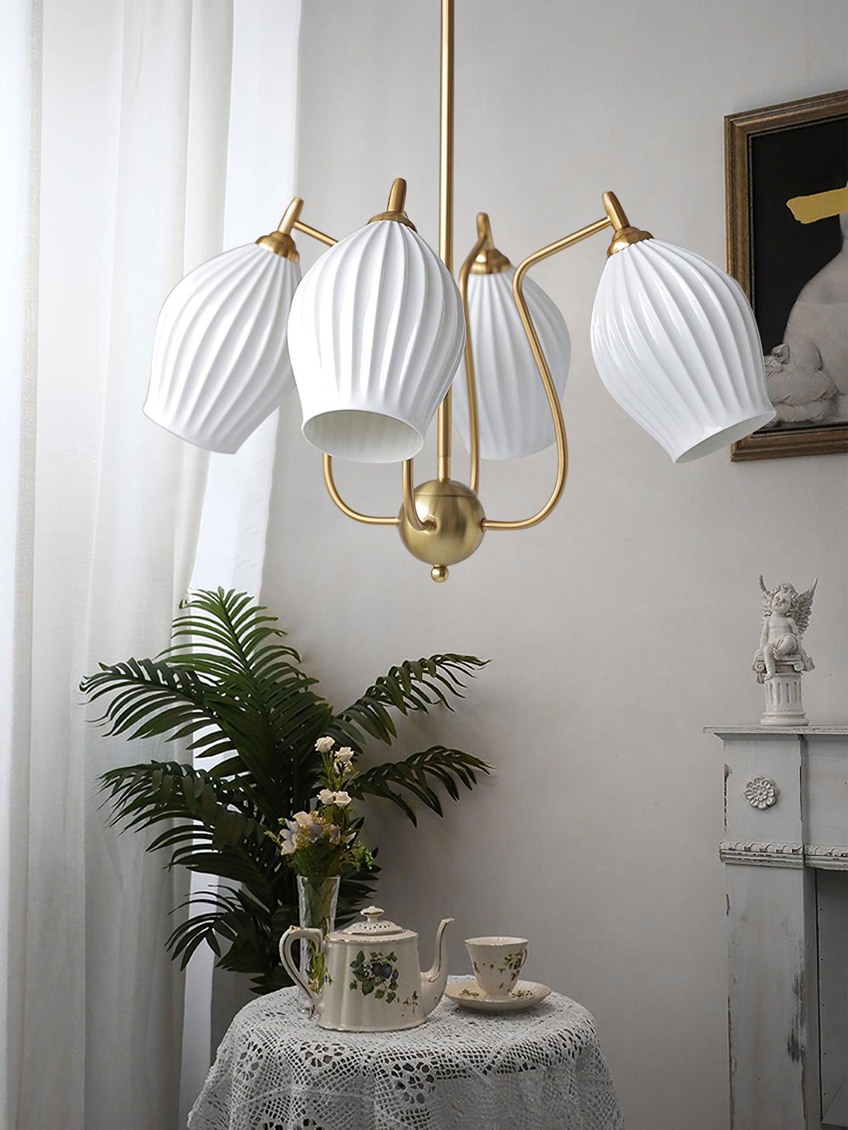 Ceramic Ribbed Chandelier - view 25