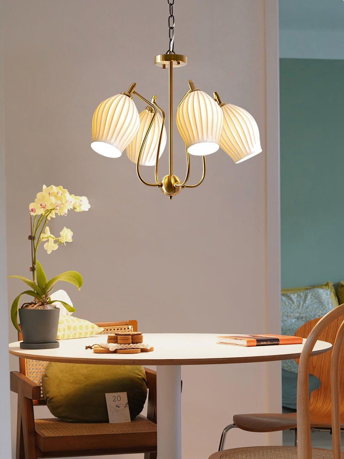 Ceramic Ribbed Chandelier - view 26