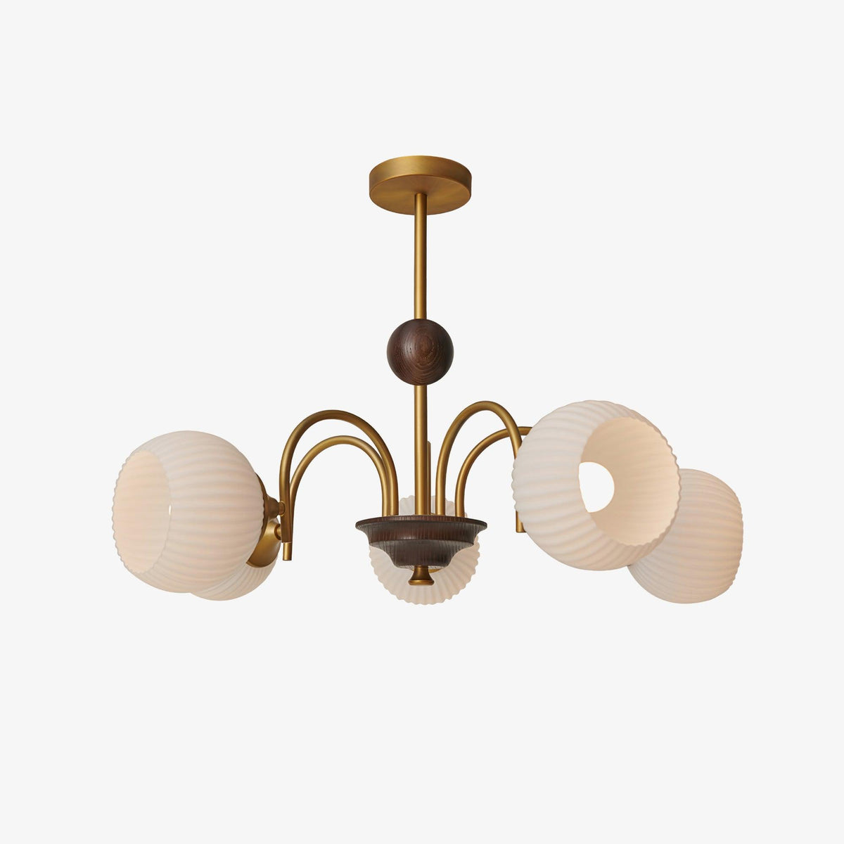 Sculptural Glass Ribbed Chandelier - view 9