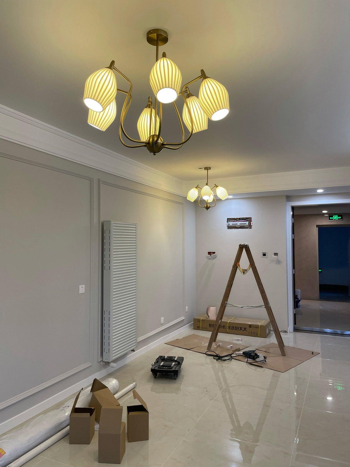 Ceramic Ribbed Chandelier - view 32