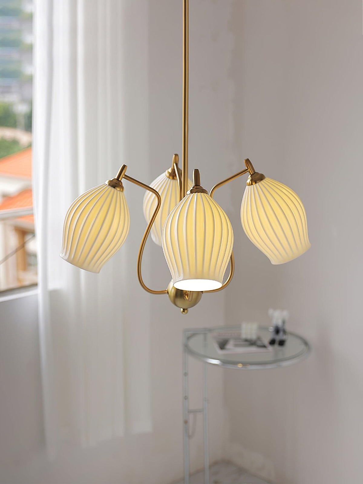 Ceramic Ribbed Chandelier - view 33