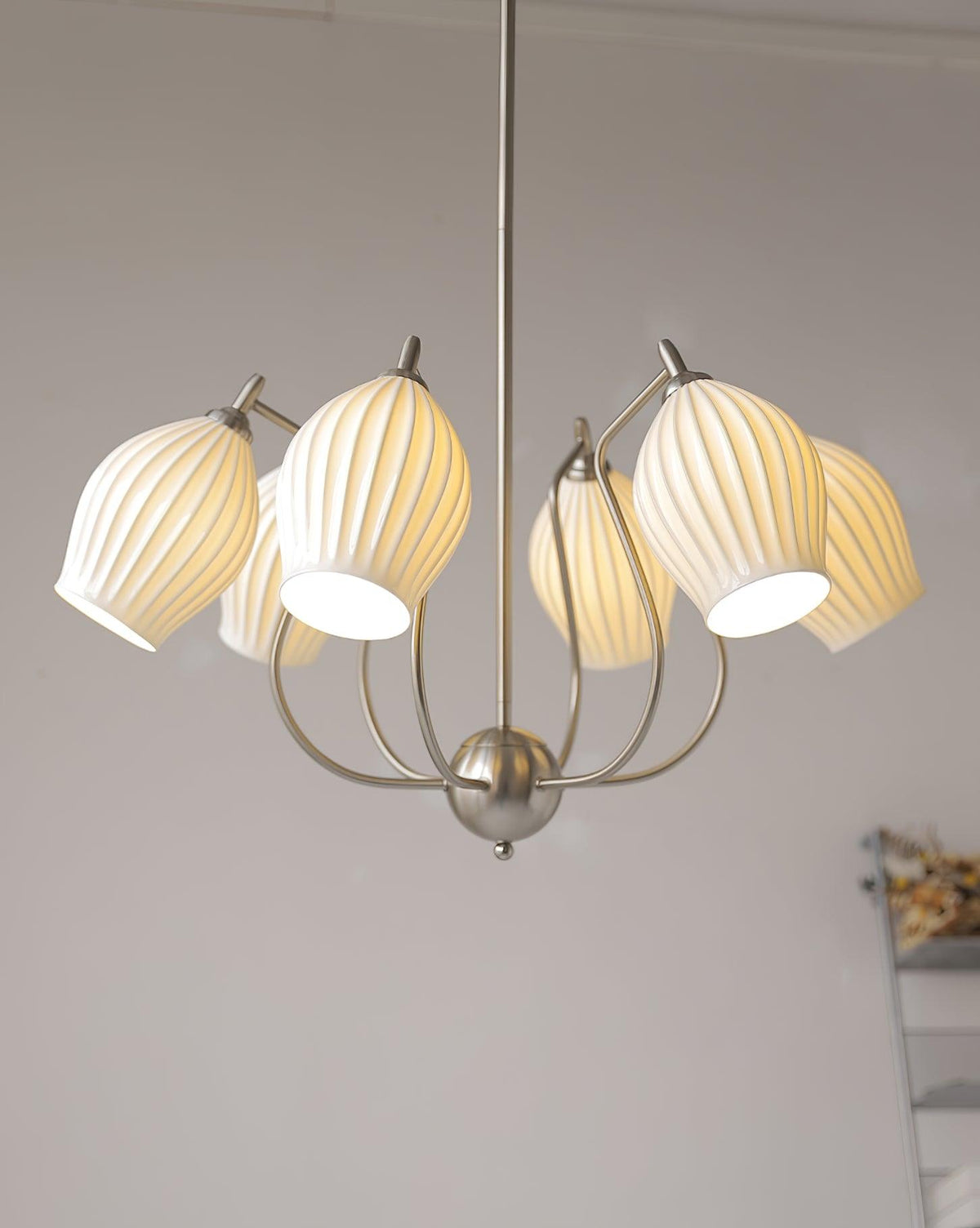 Ceramic Ribbed Chandelier - view 41
