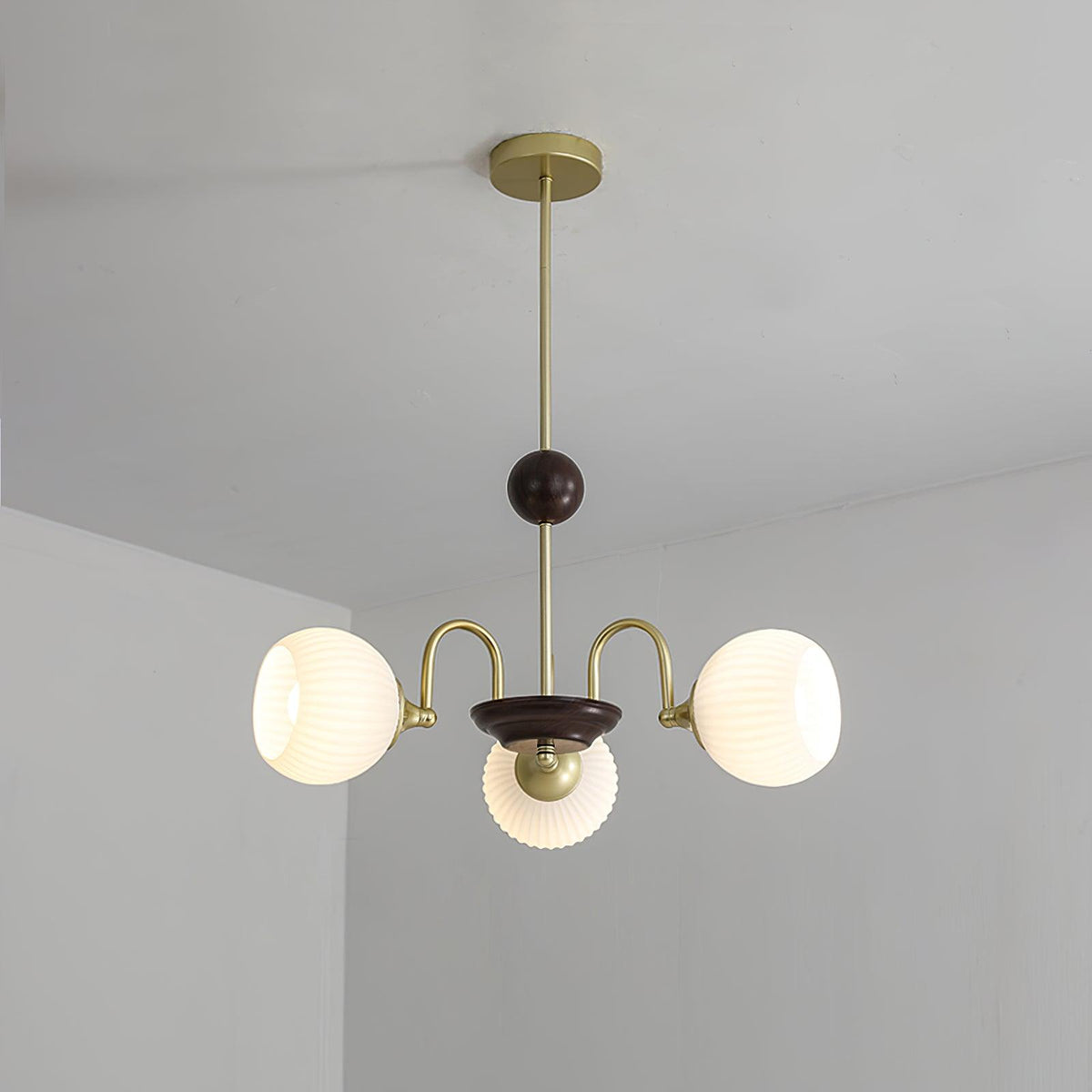 Sculptural Glass Ribbed Chandelier - view 43