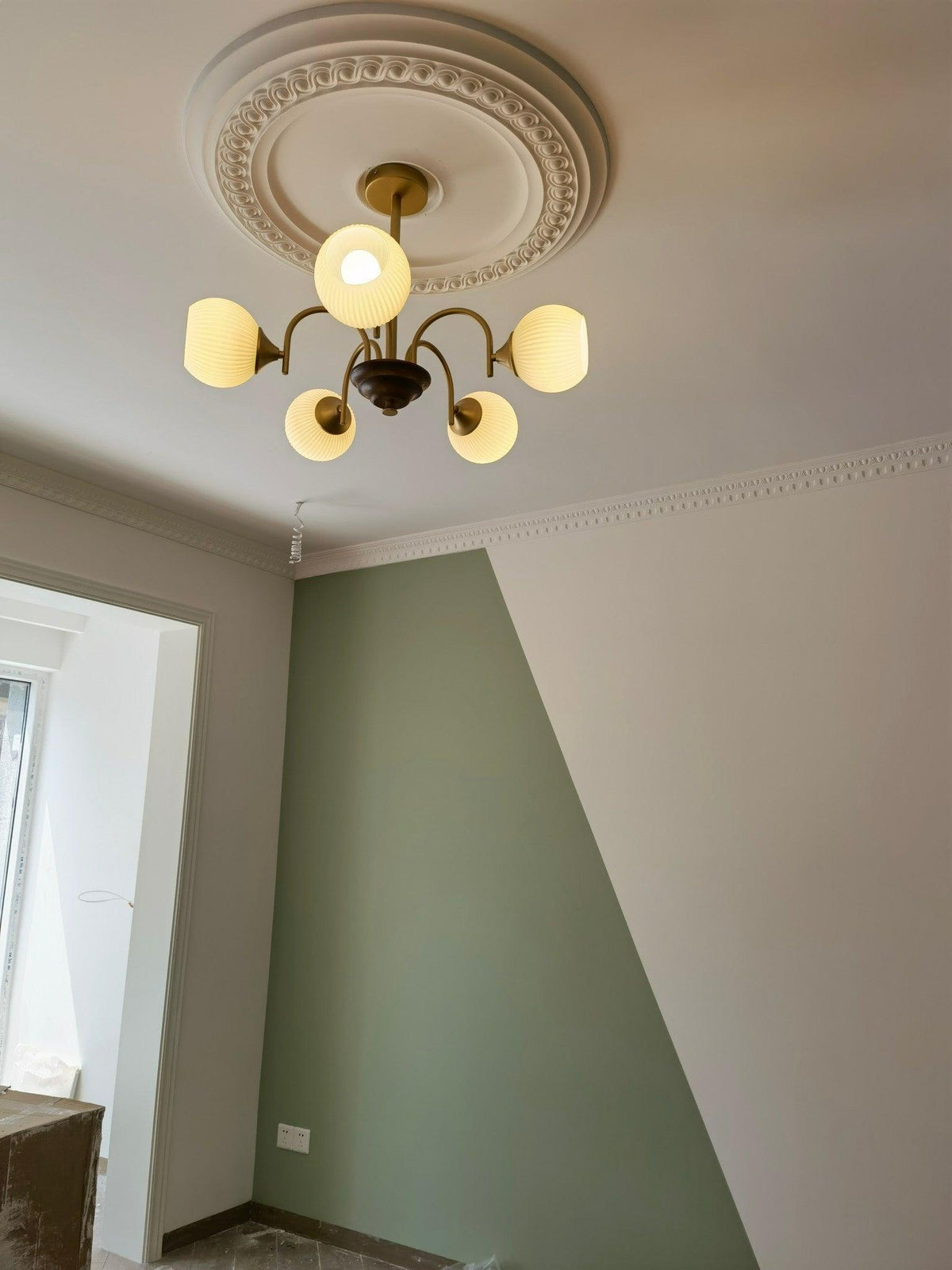 Sculptural Glass Ribbed Chandelier - view 28