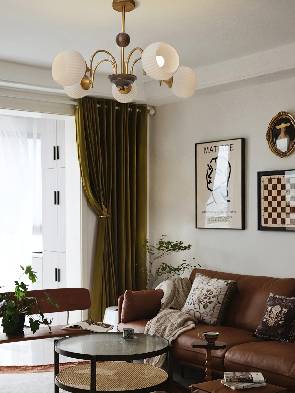 Sculptural Glass Ribbed Chandelier - view 31