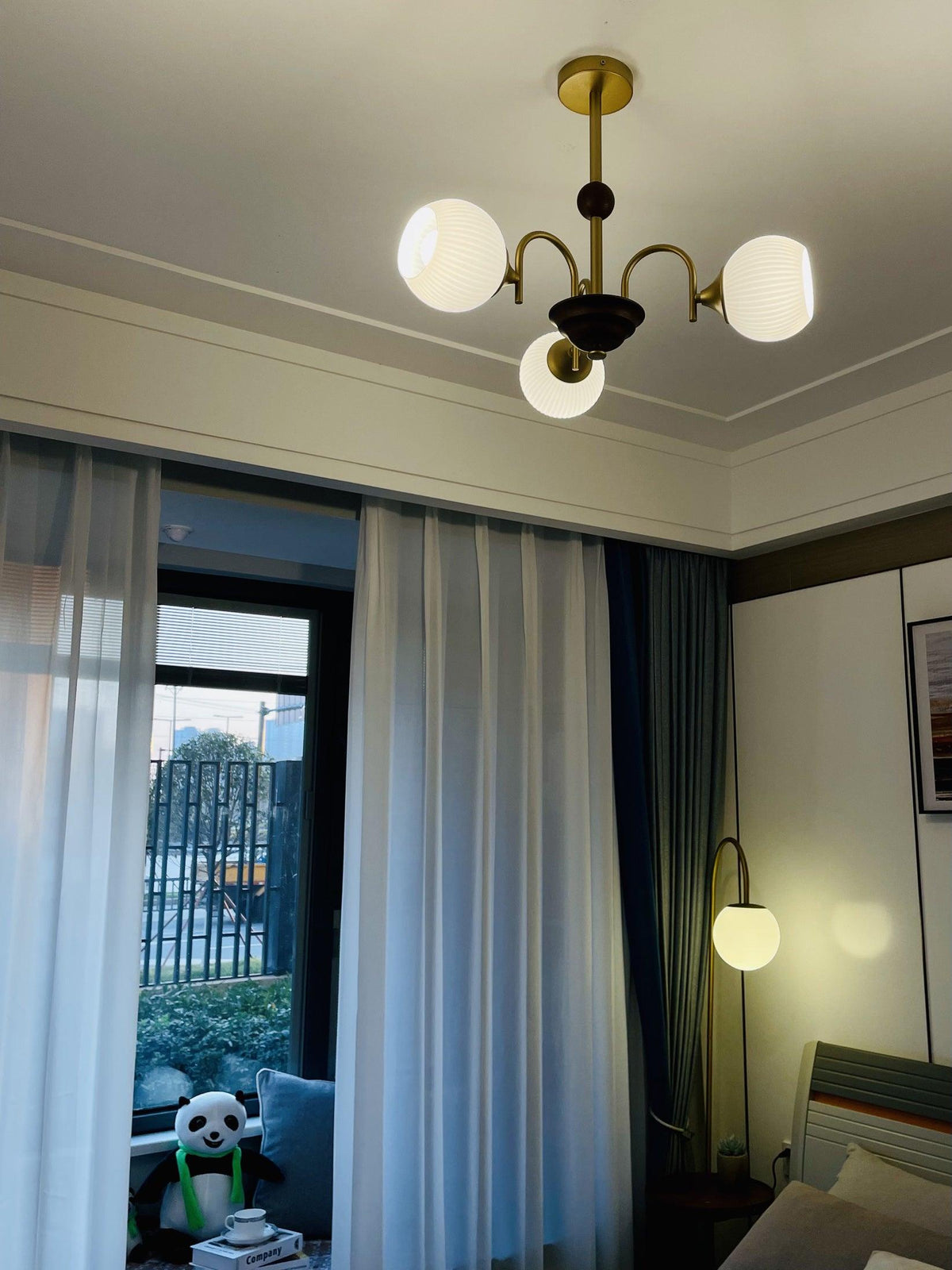 Sculptural Glass Ribbed Chandelier - view 34