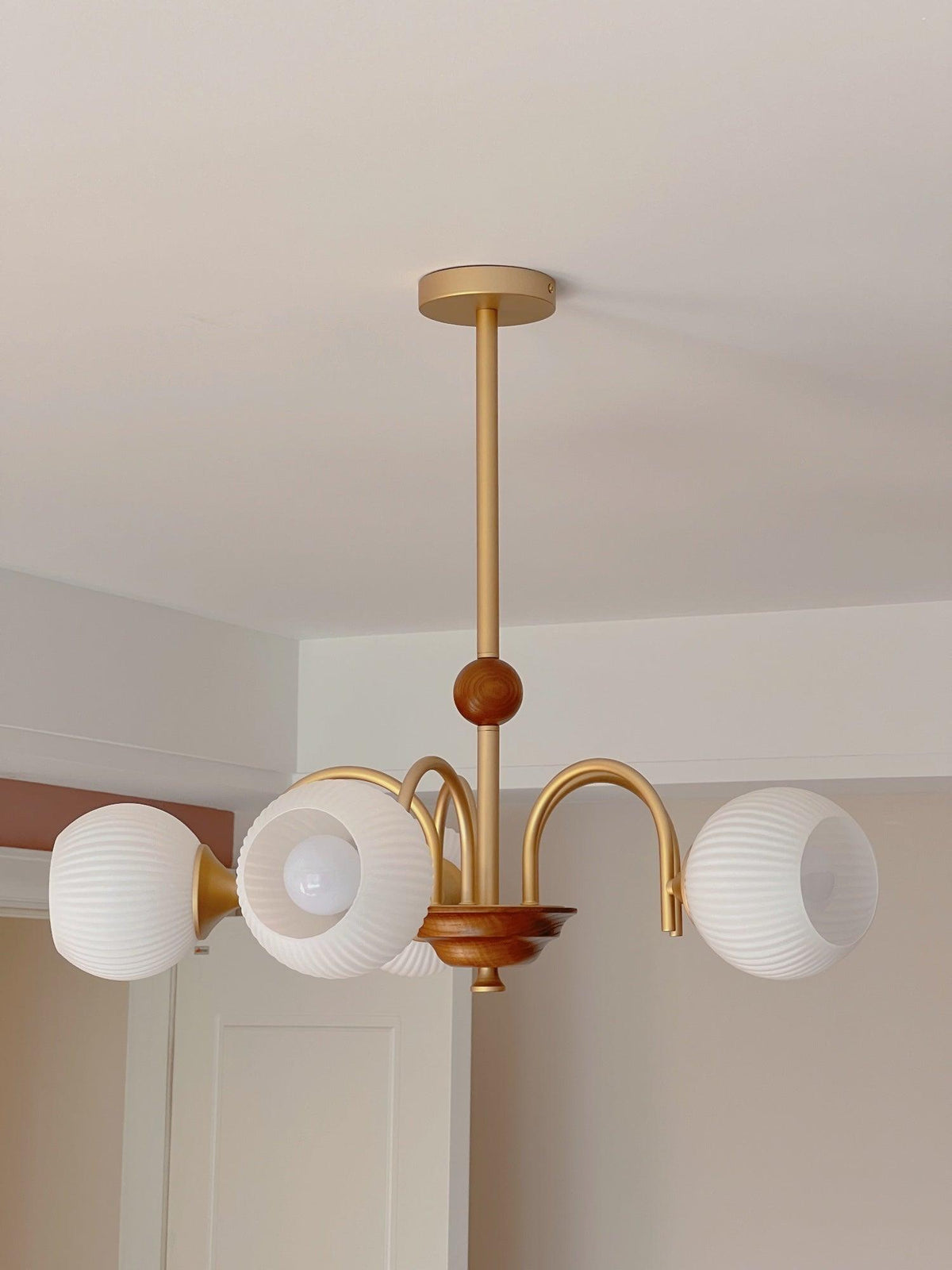 Sculptural Glass Ribbed Chandelier - view 42