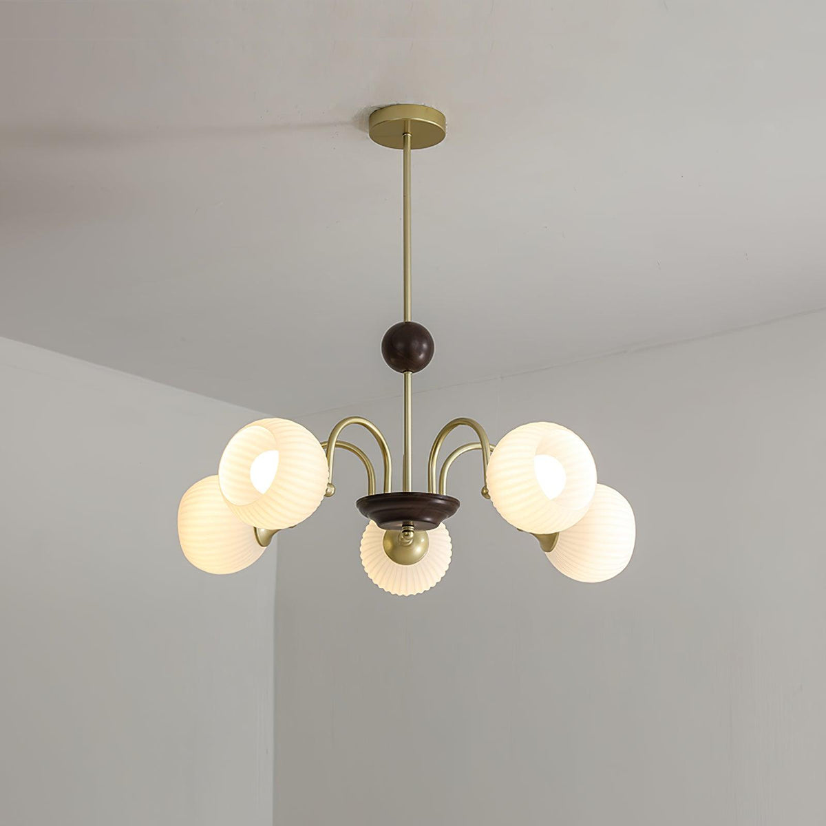 Sculptural Glass Ribbed Chandelier - view 45