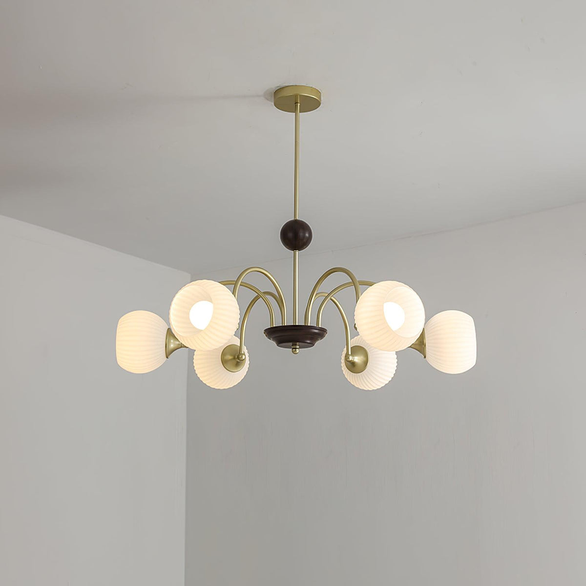 Sculptural Glass Ribbed Chandelier - view 46