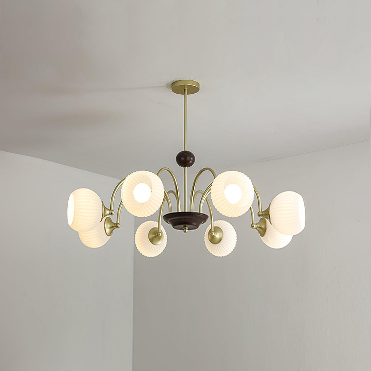 Sculptural Glass Ribbed Chandelier - view 47