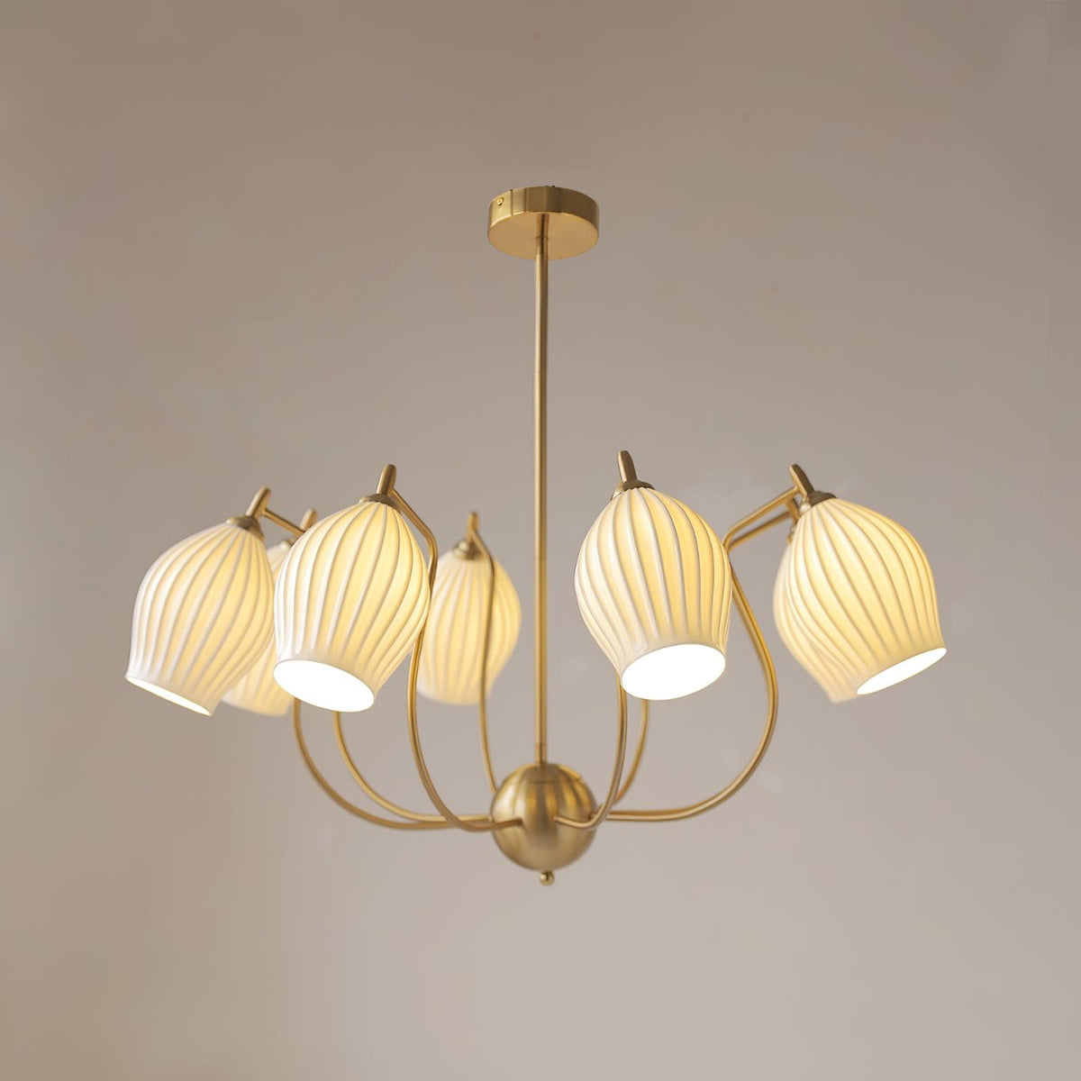 Ceramic Ribbed Chandelier - view 40