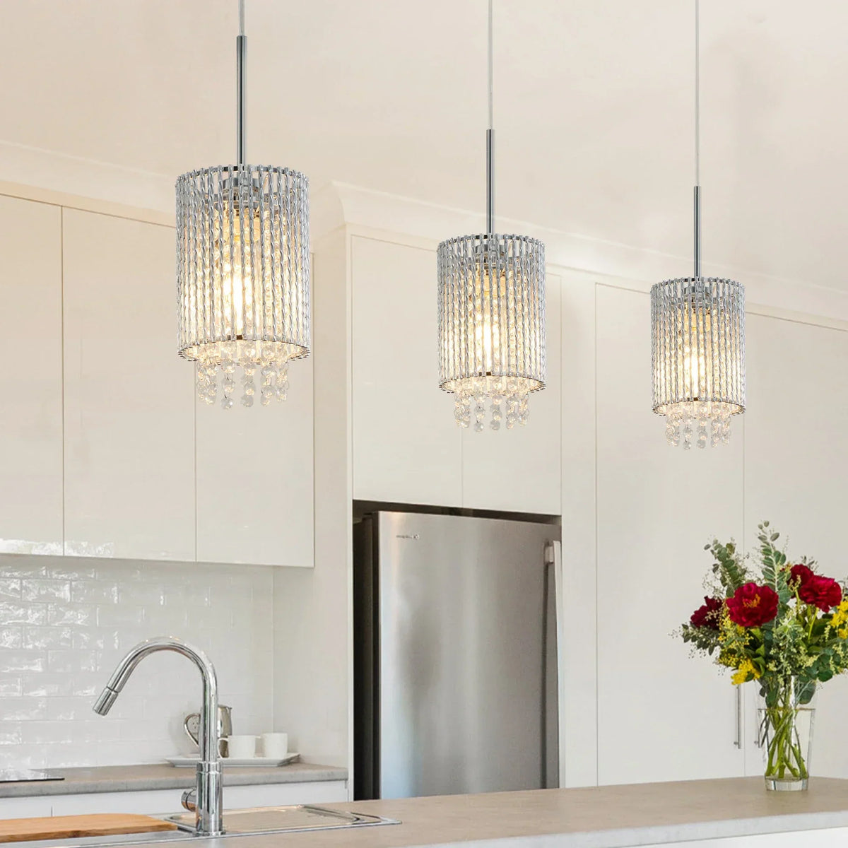 Alleri Crystal Pendant Lights, Set Of 3 - view 2
