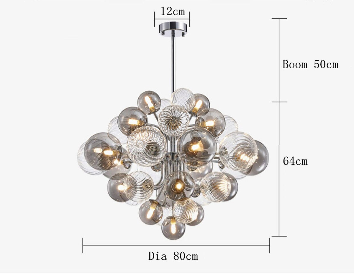18-Light Glass Modern Chandelier