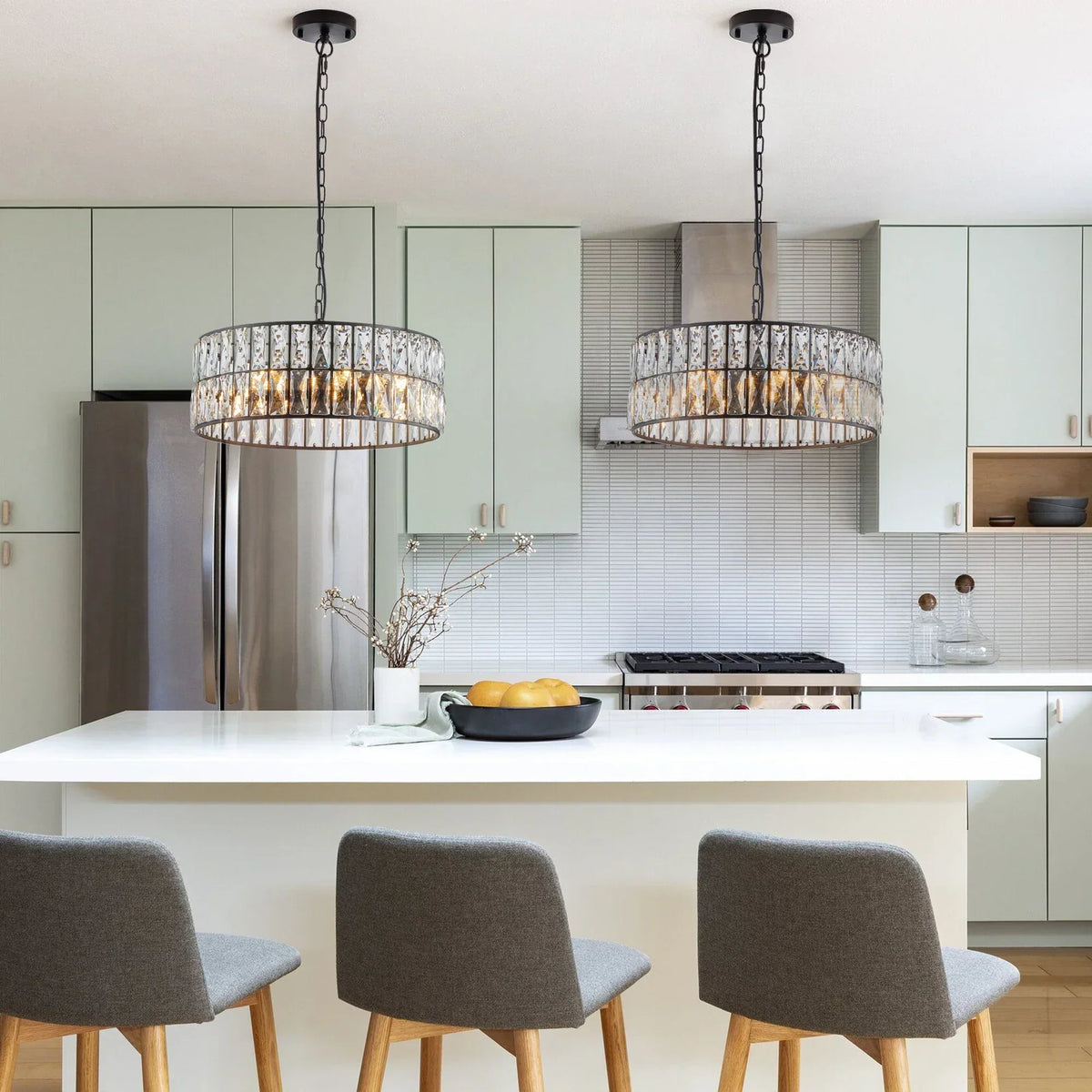 Bacci Crystal Drum Chandelier