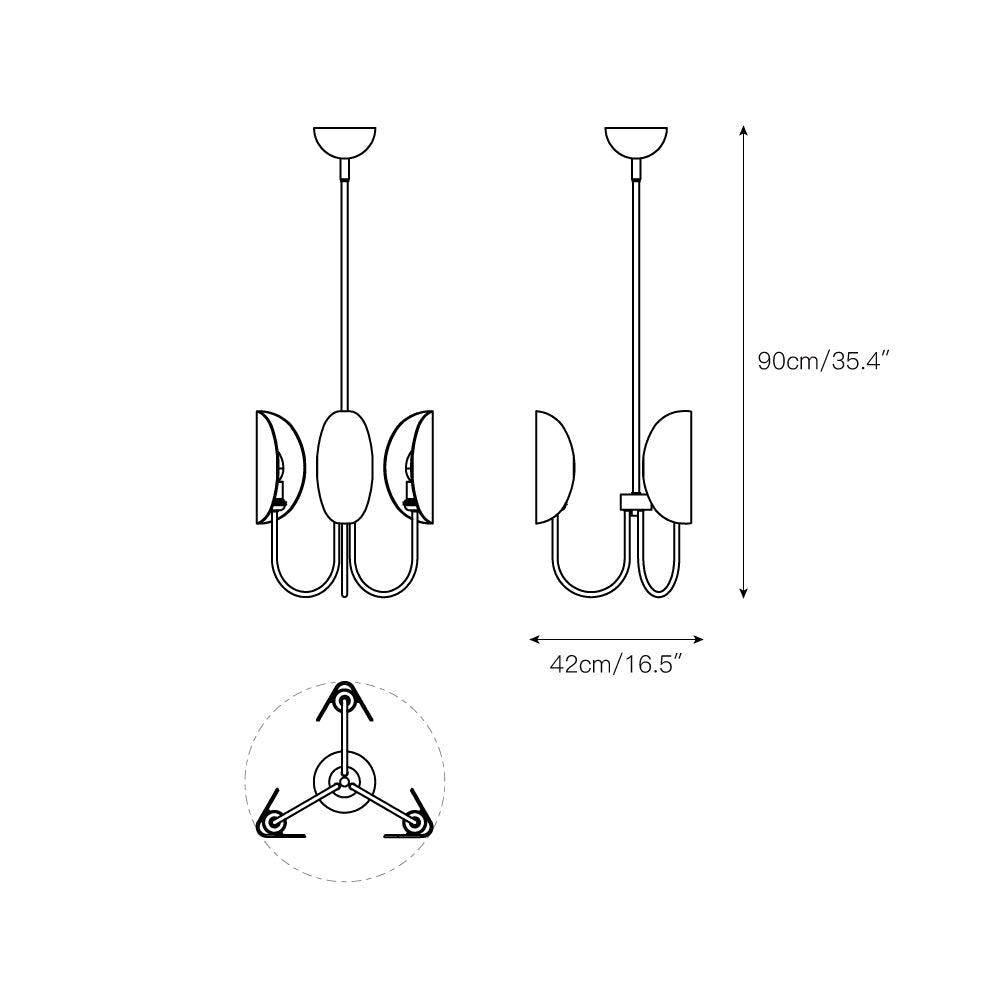Leaf Brass Chandelier - view 3