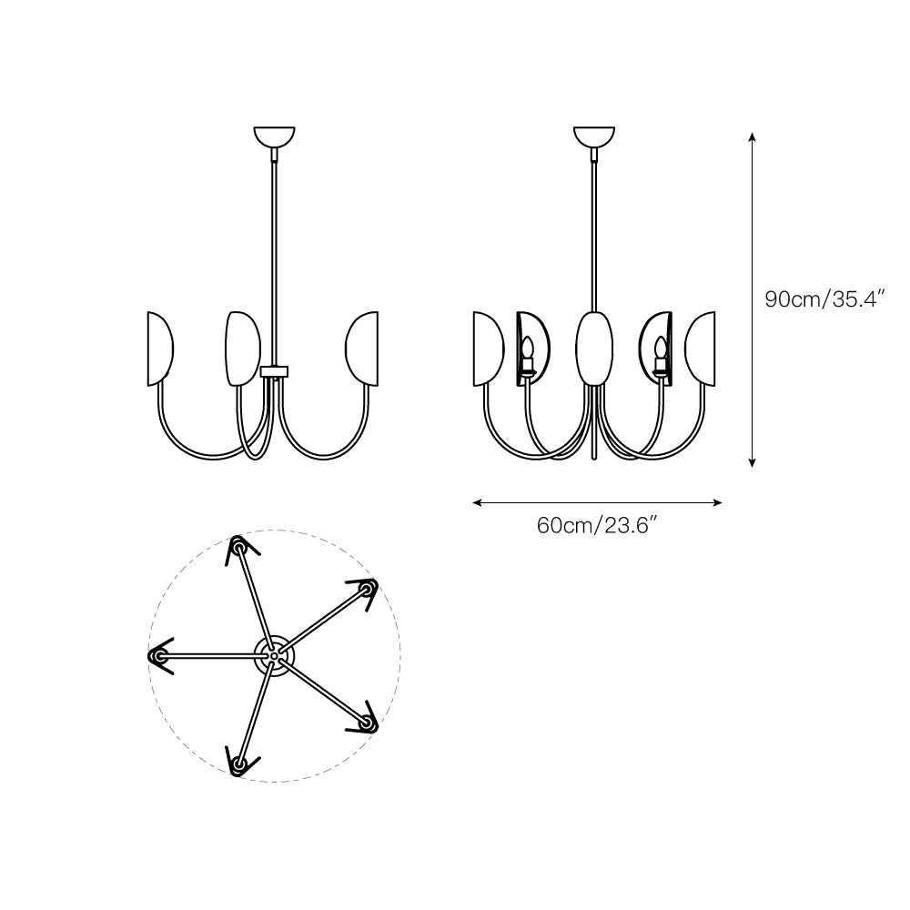 Leaf Brass Chandelier - view 4