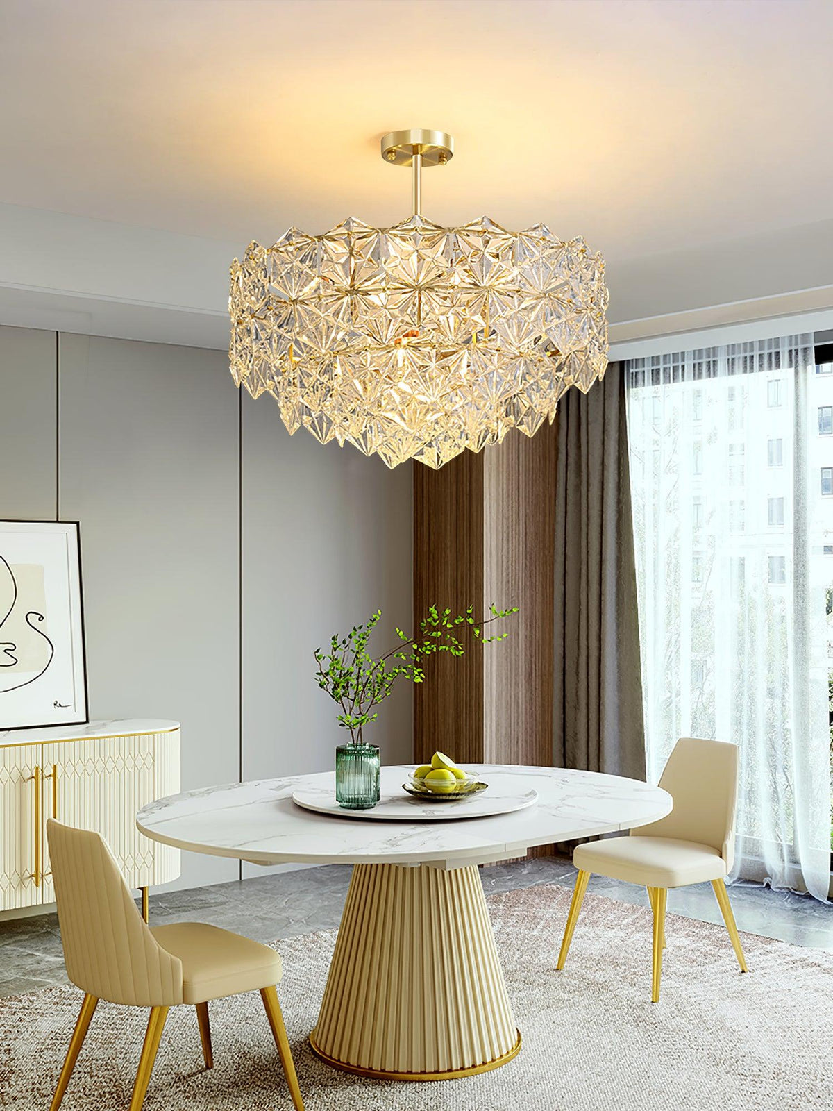 Snowflake Glass Chandelier - view 6