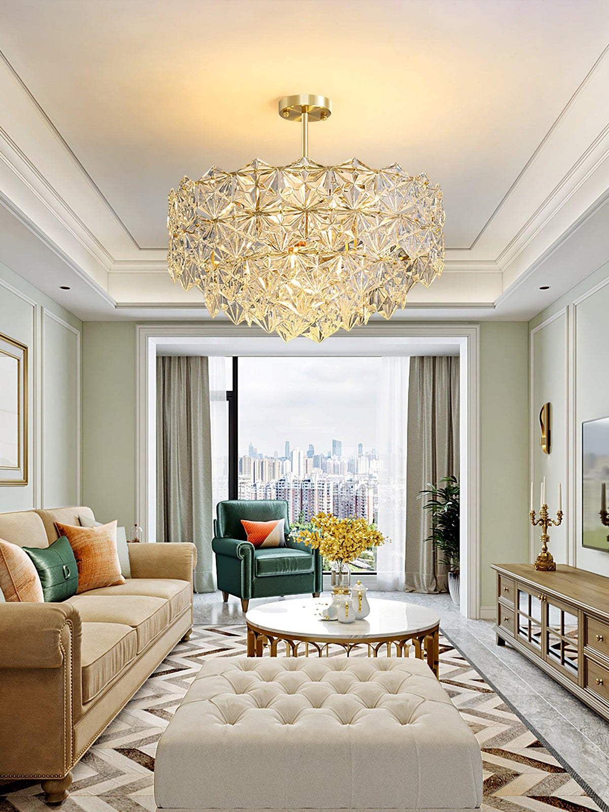 Snowflake Glass Chandelier - view 8