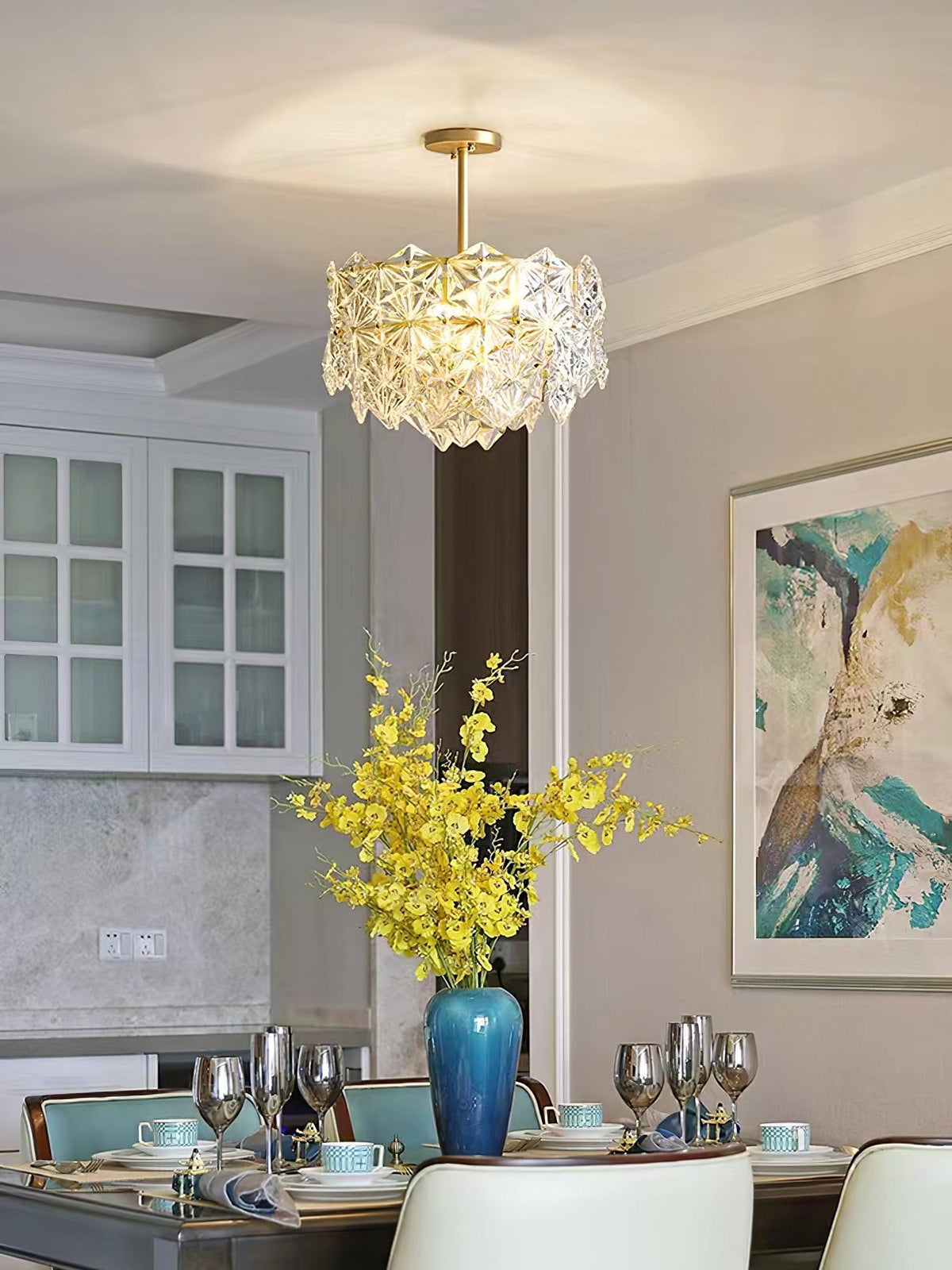 Snowflake Glass Chandelier - view 14