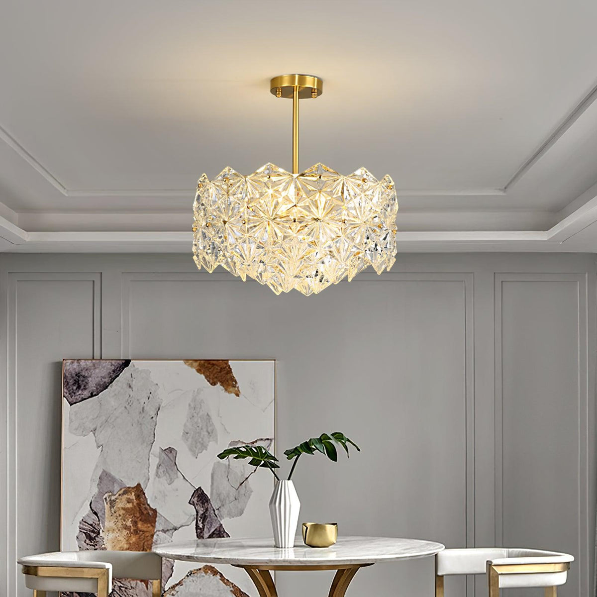 Snowflake Glass Chandelier - view 2