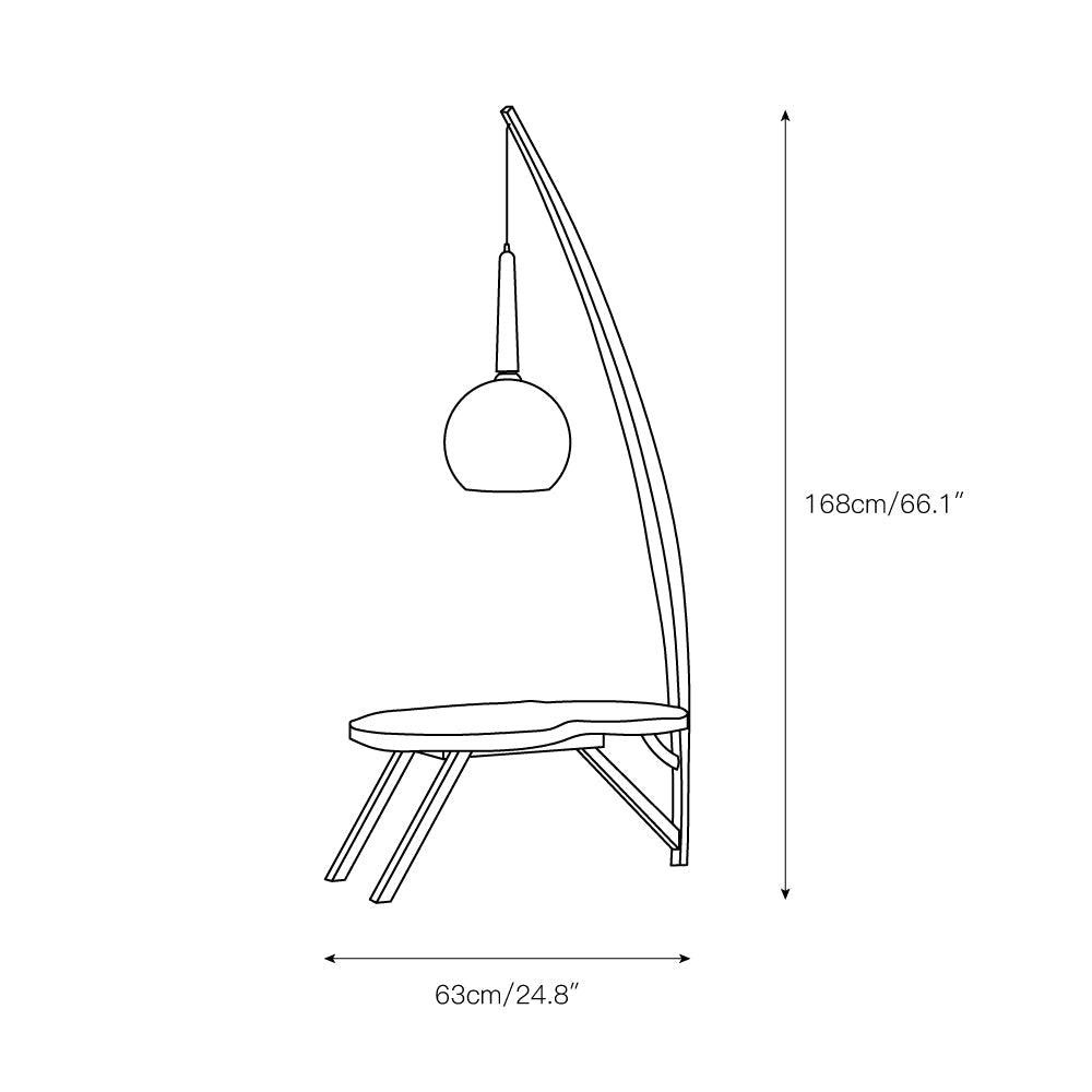 Solid Wood Coffee Table Storage Floor Lamp - view 3
