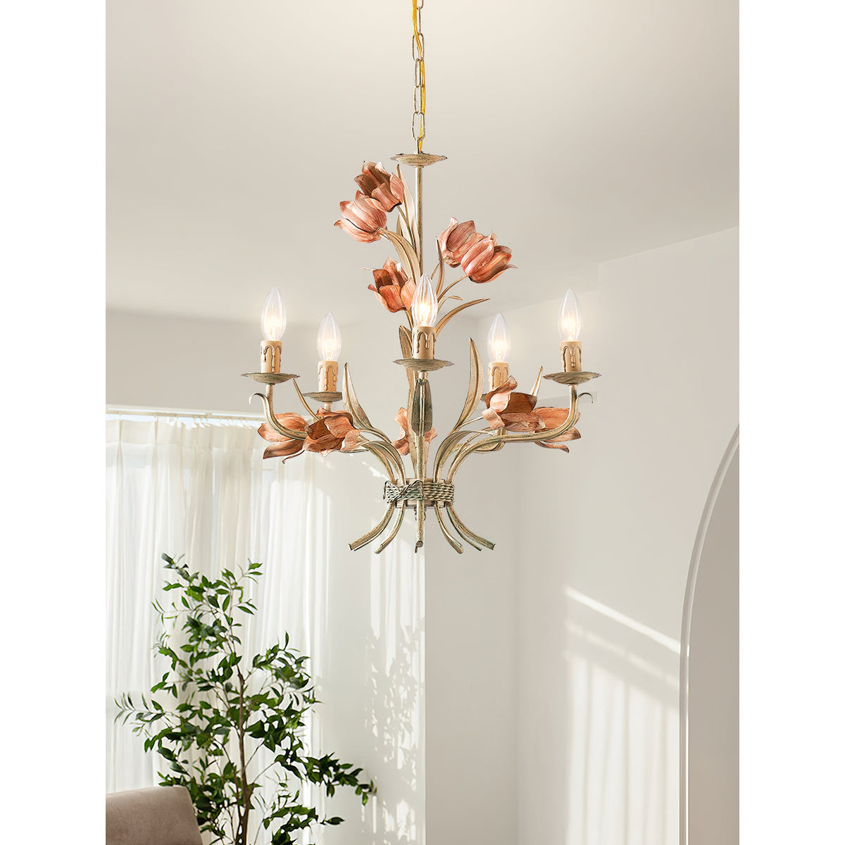 Southport Sage Rose Chandelier