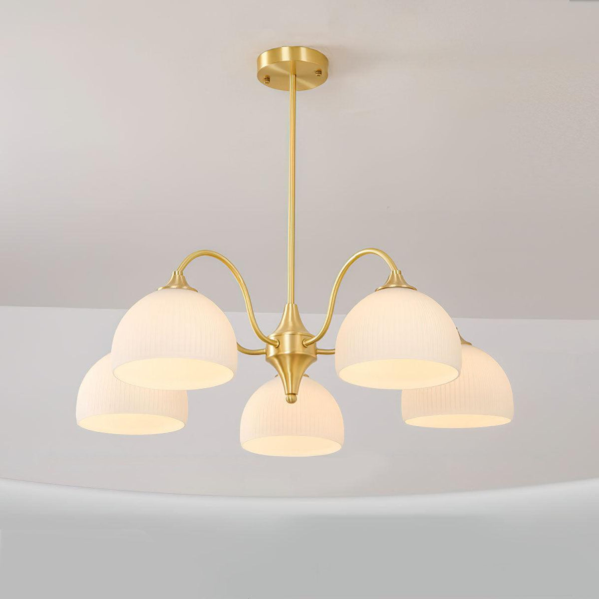 Striped Glass Bowl Chandelier - view 5