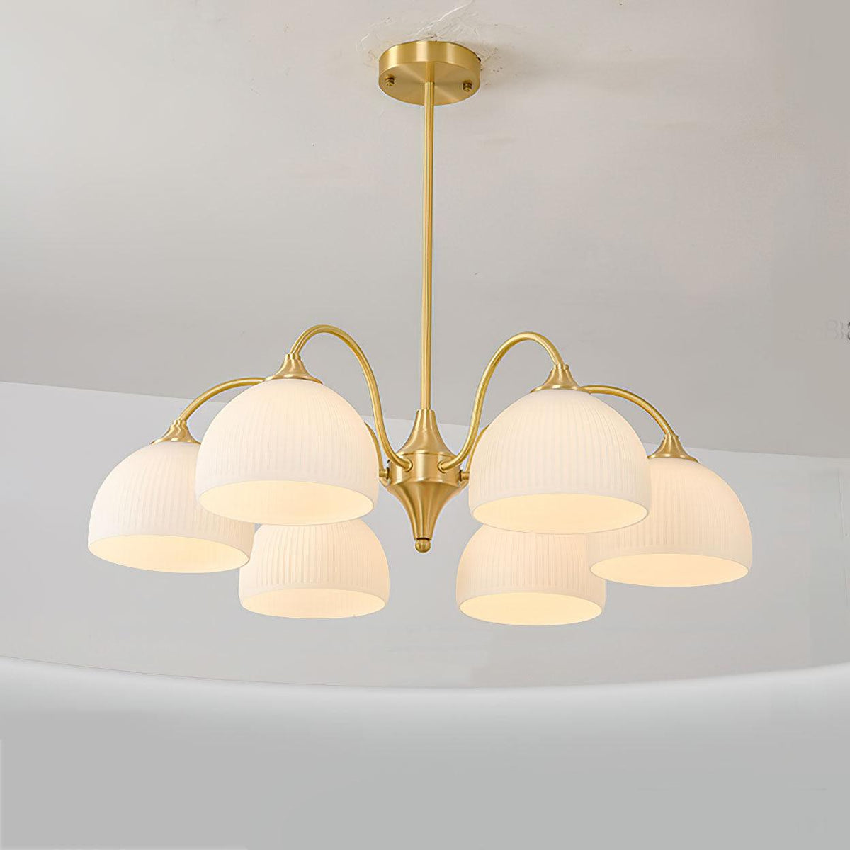 Striped Glass Bowl Chandelier - view 8