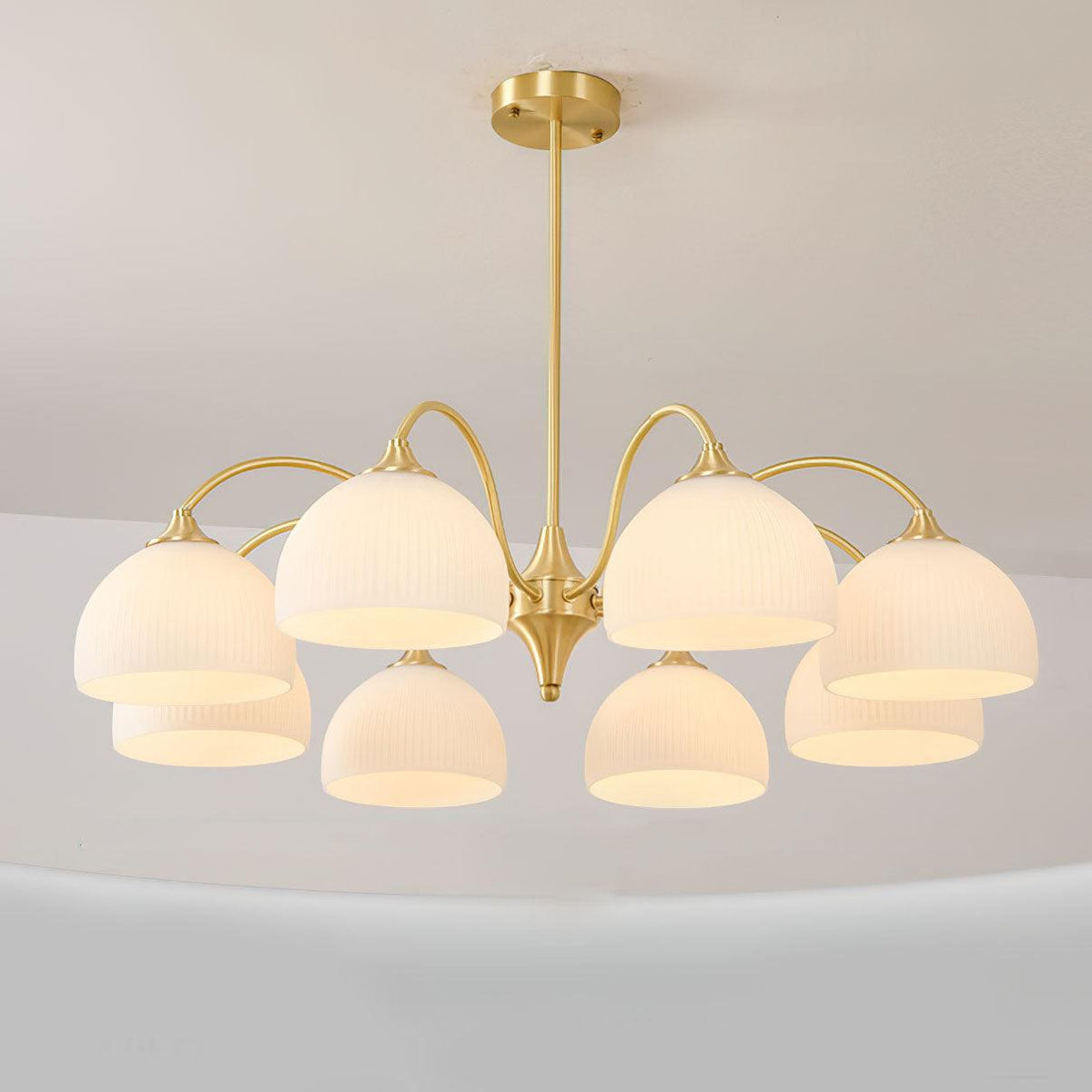 Striped Glass Bowl Chandelier - view 9