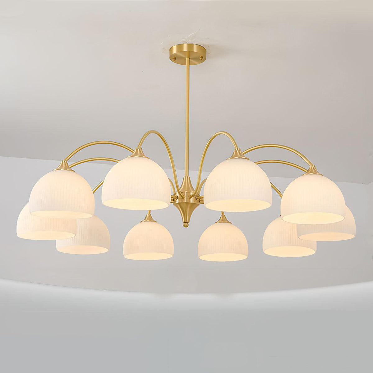 Striped Glass Bowl Chandelier - view 12