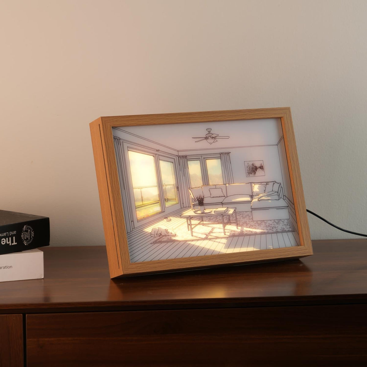 Dog Sunbathing Mural Art Lamp - view 5