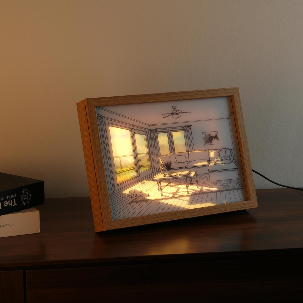 Dog Sunbathing Mural Art Lamp - view 3
