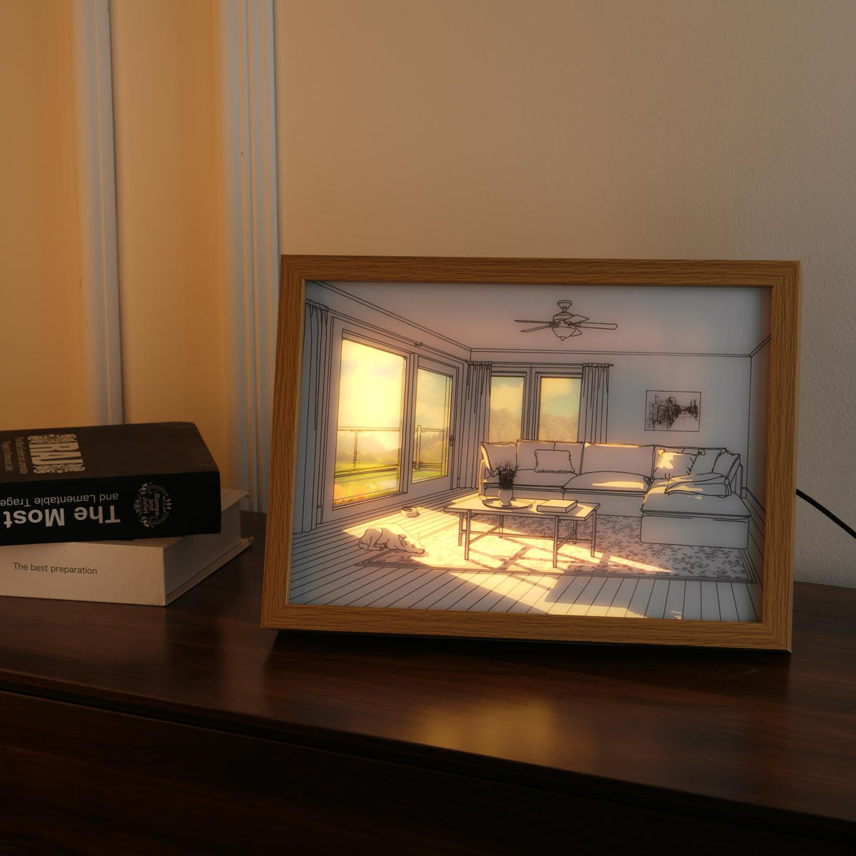 Dog Sunbathing Mural Art Lamp - view 45