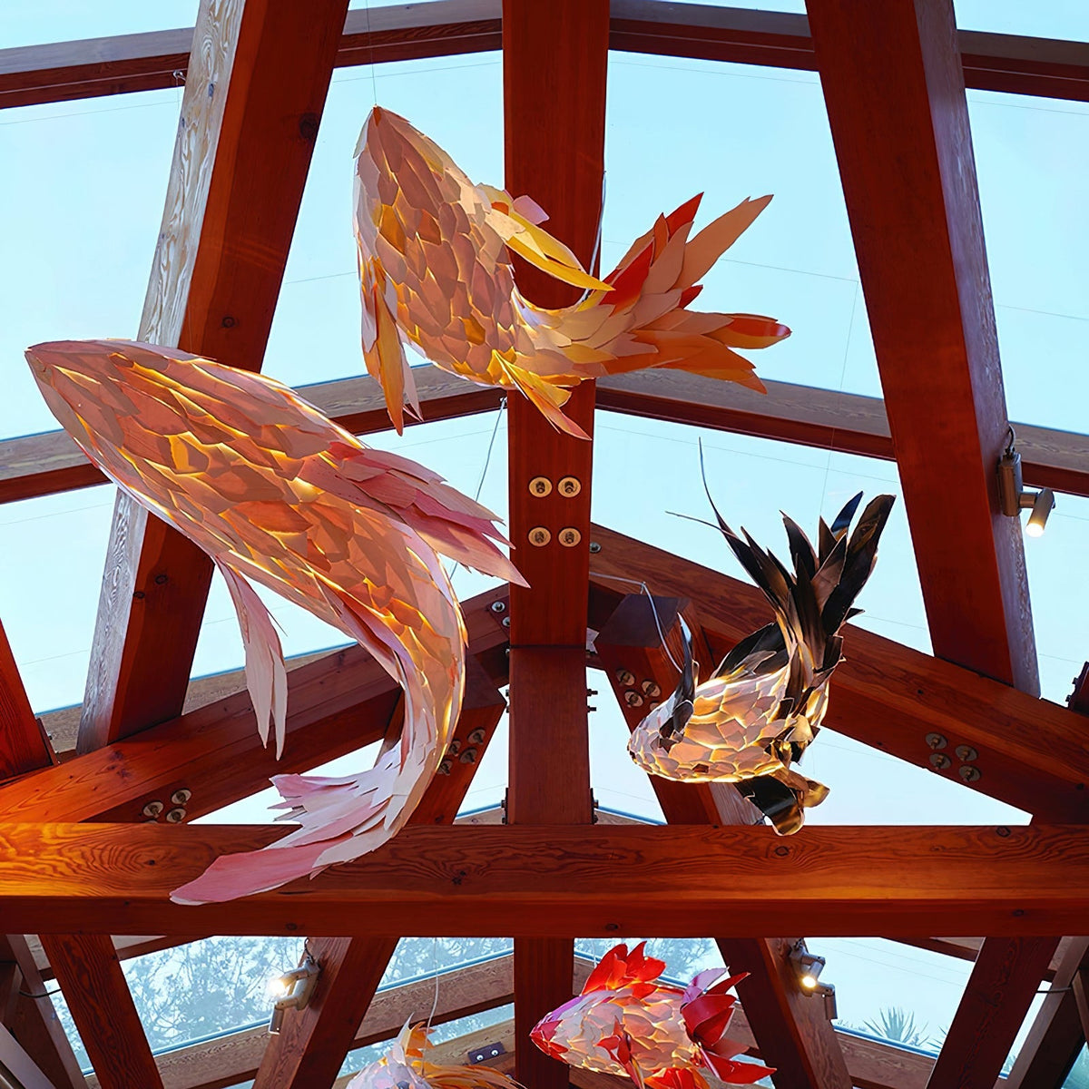 Swirl Koi Chandelier - view 2