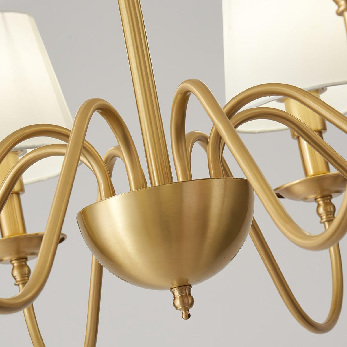 Tapered Fabric Brass Chandelier - view 15