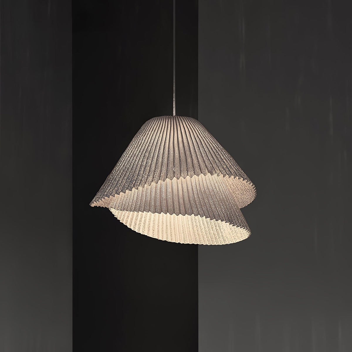 Stainless Steel Pleated Pendant Lamp