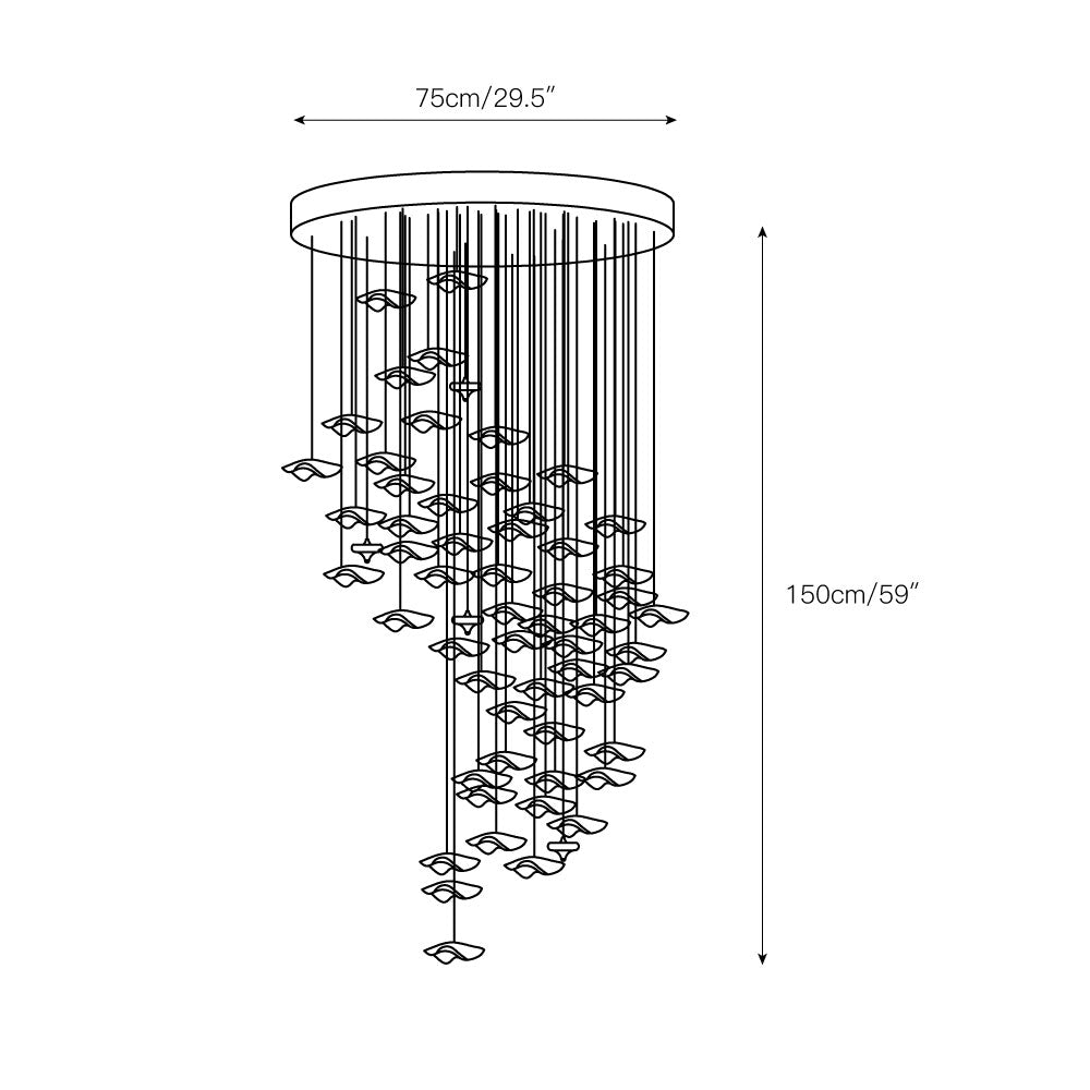 Tidal Art Glass Chandelier - view 4