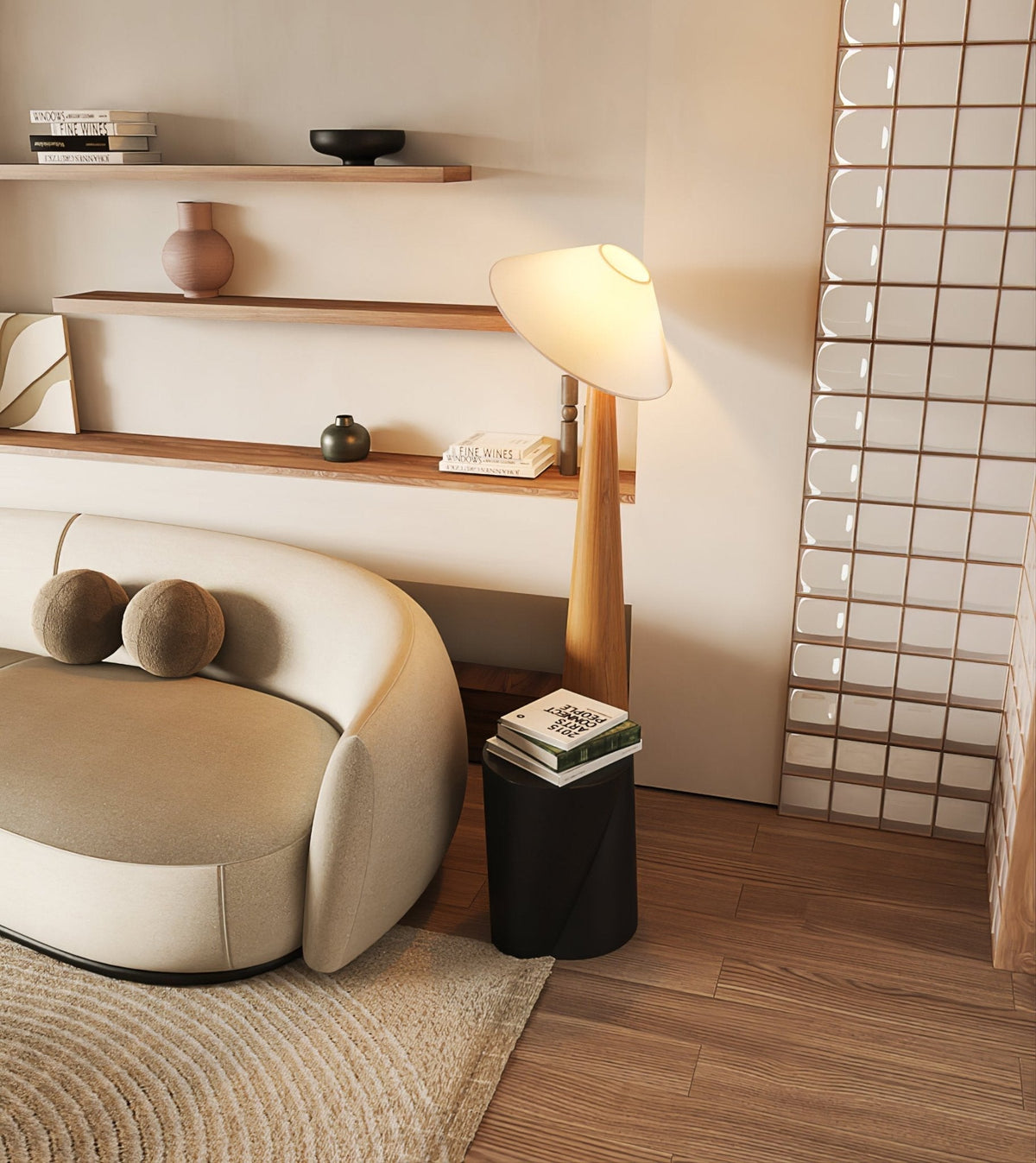 Tilt Hat Wooden Floor Lamp - view 27