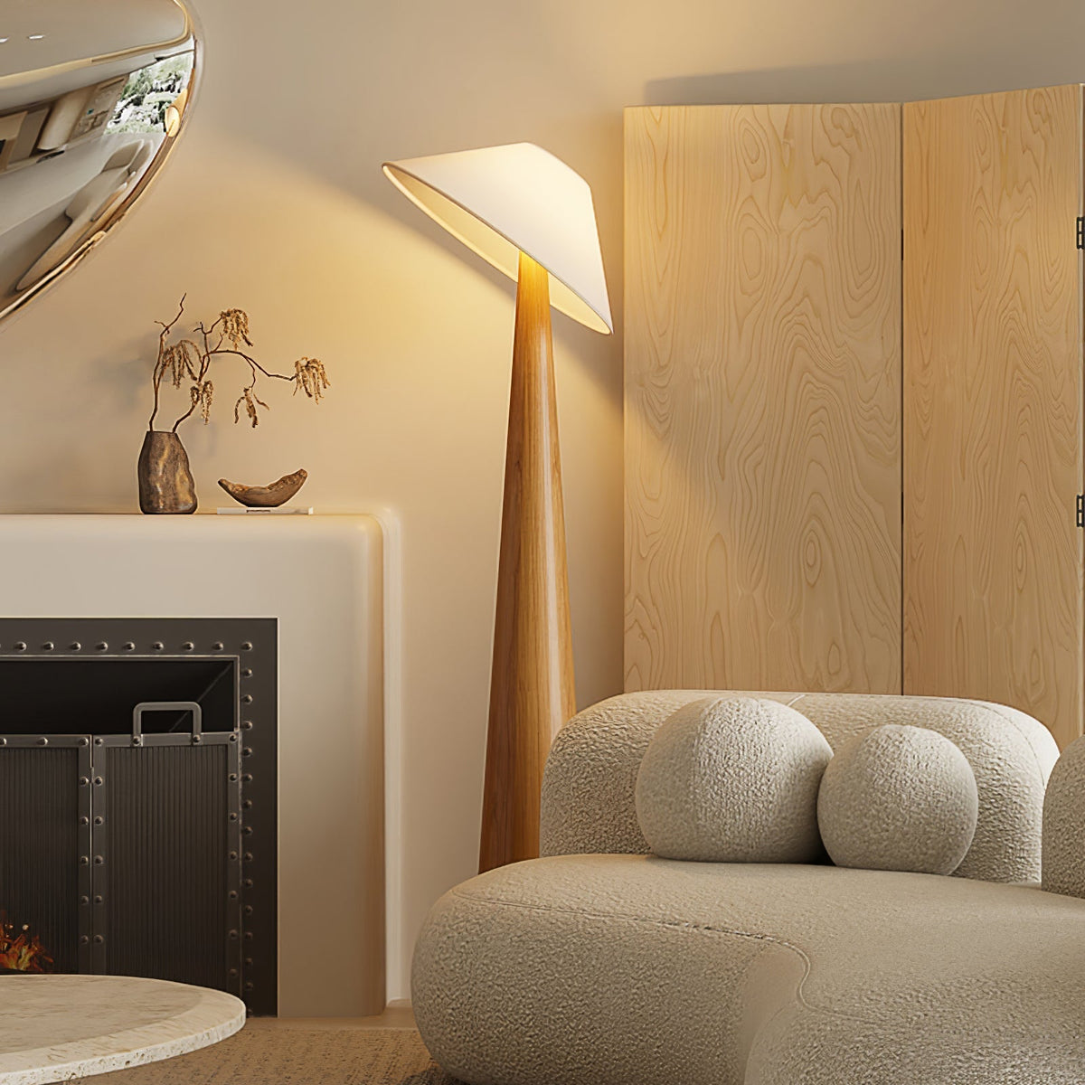 Tilt Hat Wooden Floor Lamp - view 2