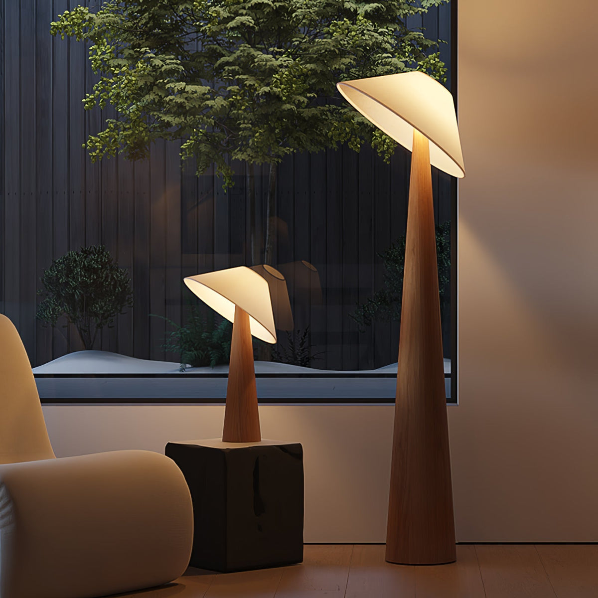 Tilt Hat Wooden Floor Lamp - view 38