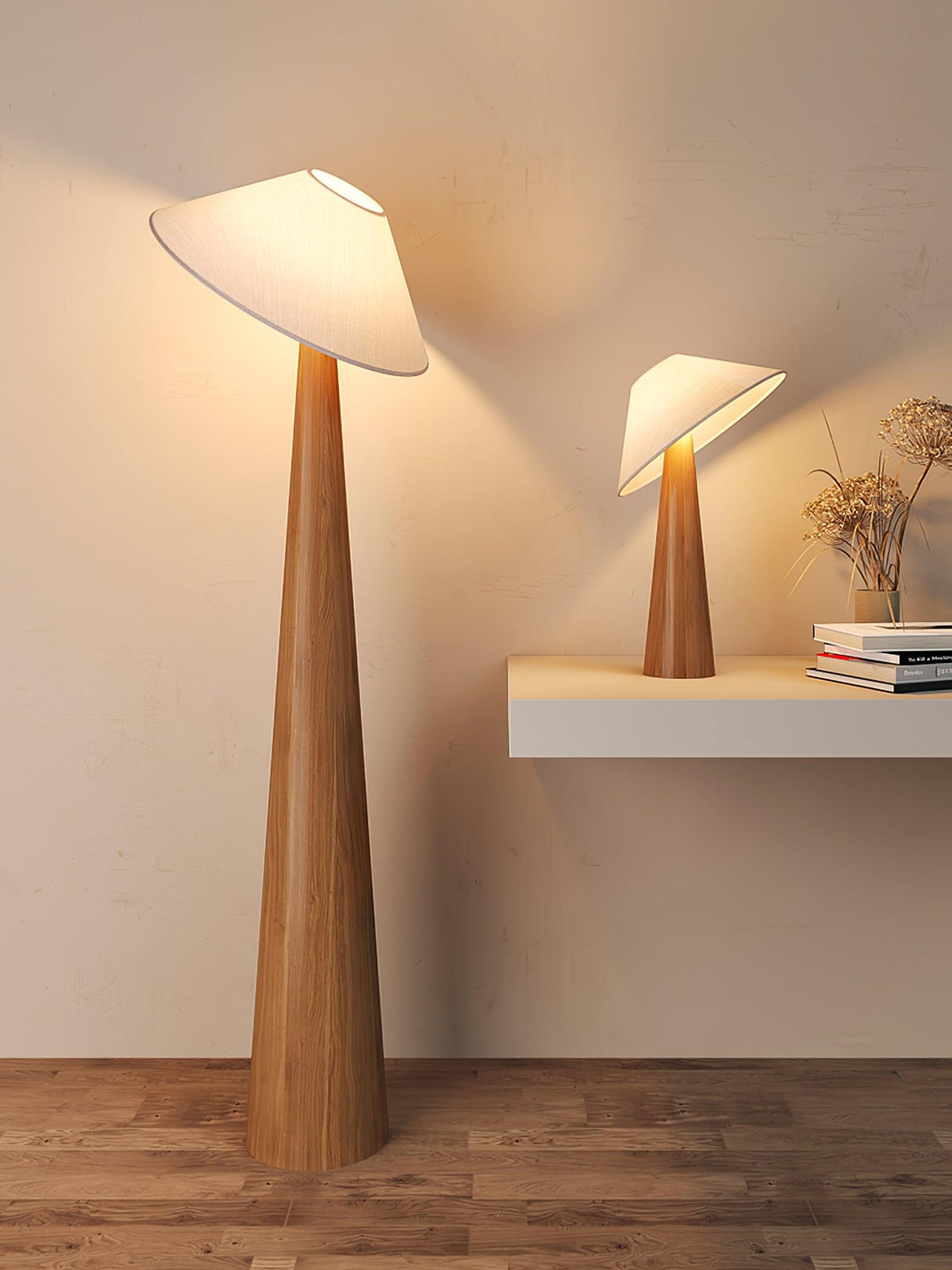 Tilt Hat Wooden Floor Lamp - view 10