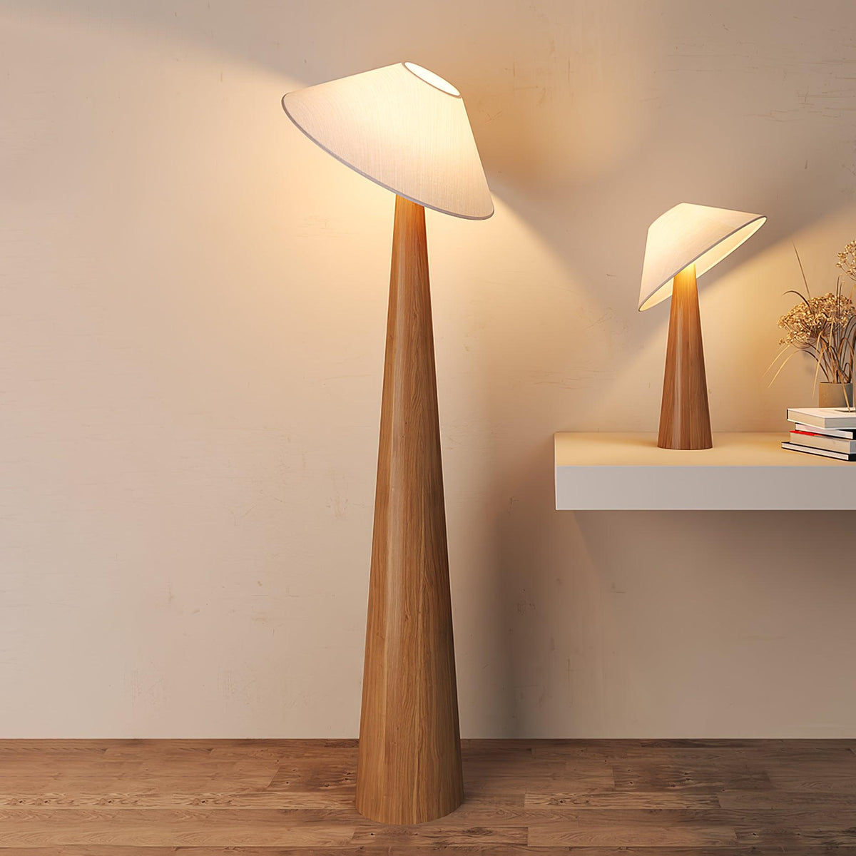 Tilt Hat Wooden Floor Lamp - view 5